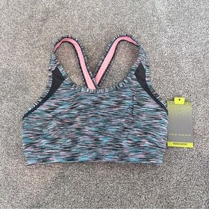 NWT Tek Gear Medium Support Wireless Sports Bra Adjustable Multicolor Size XS